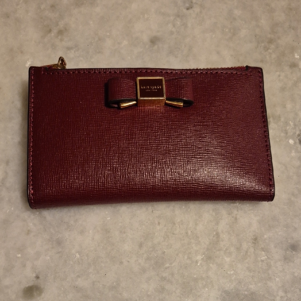 Kate Spade Maroon Bow Wallet